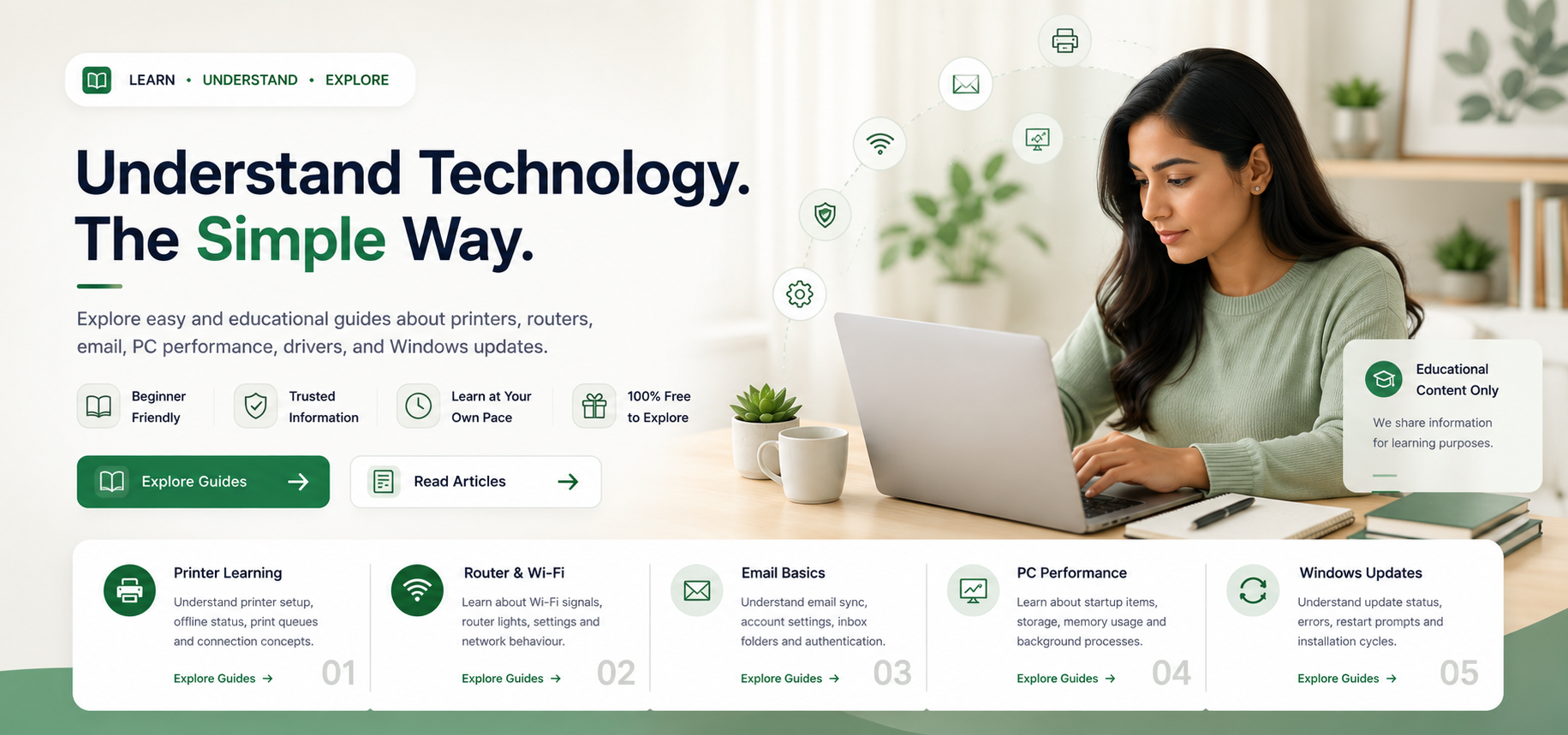 Driver learning and device guide banner