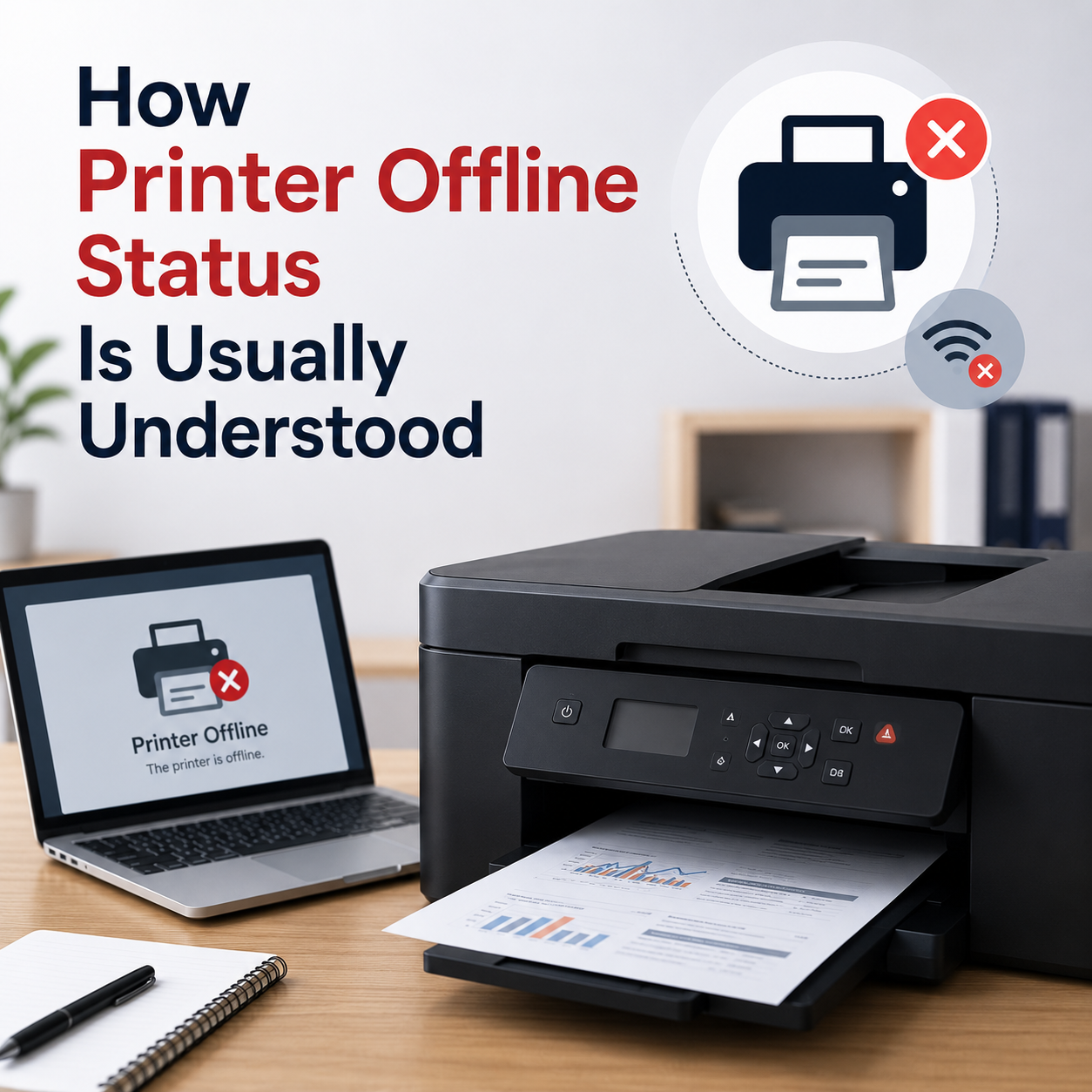 HP or Canon printer status displays as "Offline"